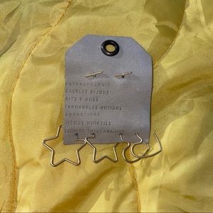 Anthropologie 3 Pairs of Earrings (heart,star,bar)